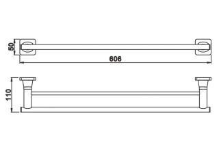 Полотенцедержатель Rose RG1527H 60см чёрный